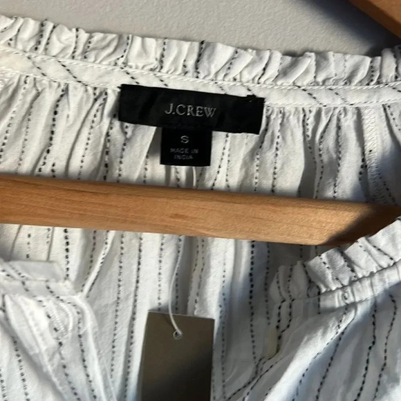 NEW J crew Button-up tie-waist top in stripe - Picture 5 of 9